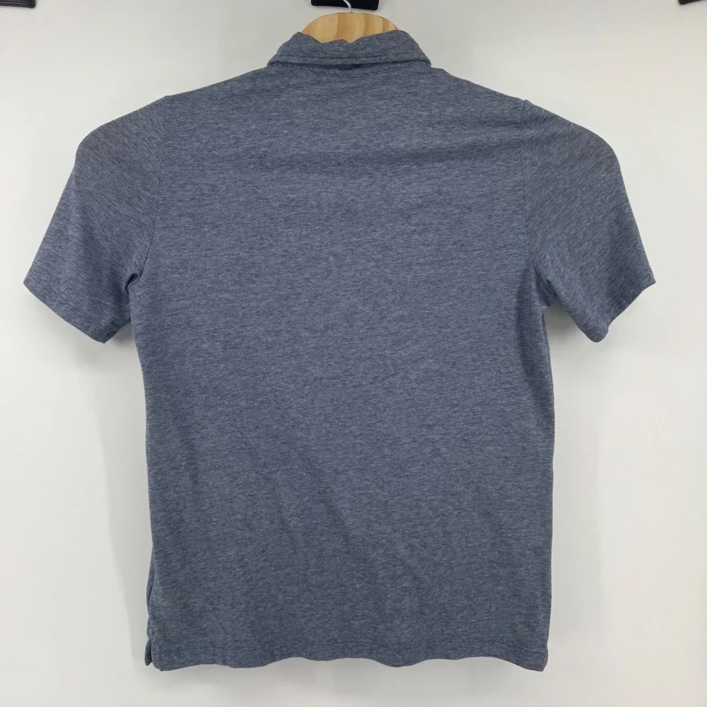 Vineyard Vines Boys XL 18 Edgartown Polo Shirt Blue Heathered Pima Stretch
